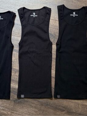Men's Black Ribbed Tank Top